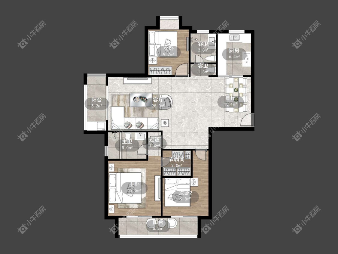 镇江汇金天地在售二手房源户型图_小牛看房
