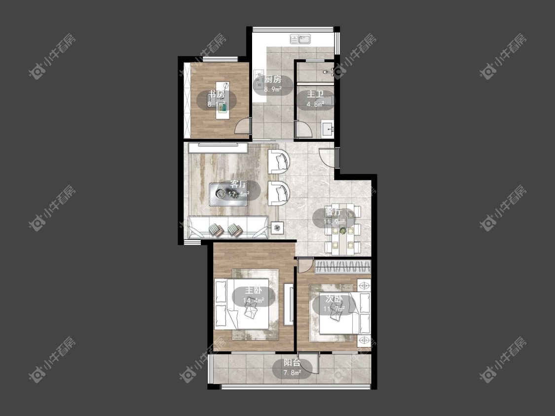 镇江新家园在售二手房源户型图_小牛看房
