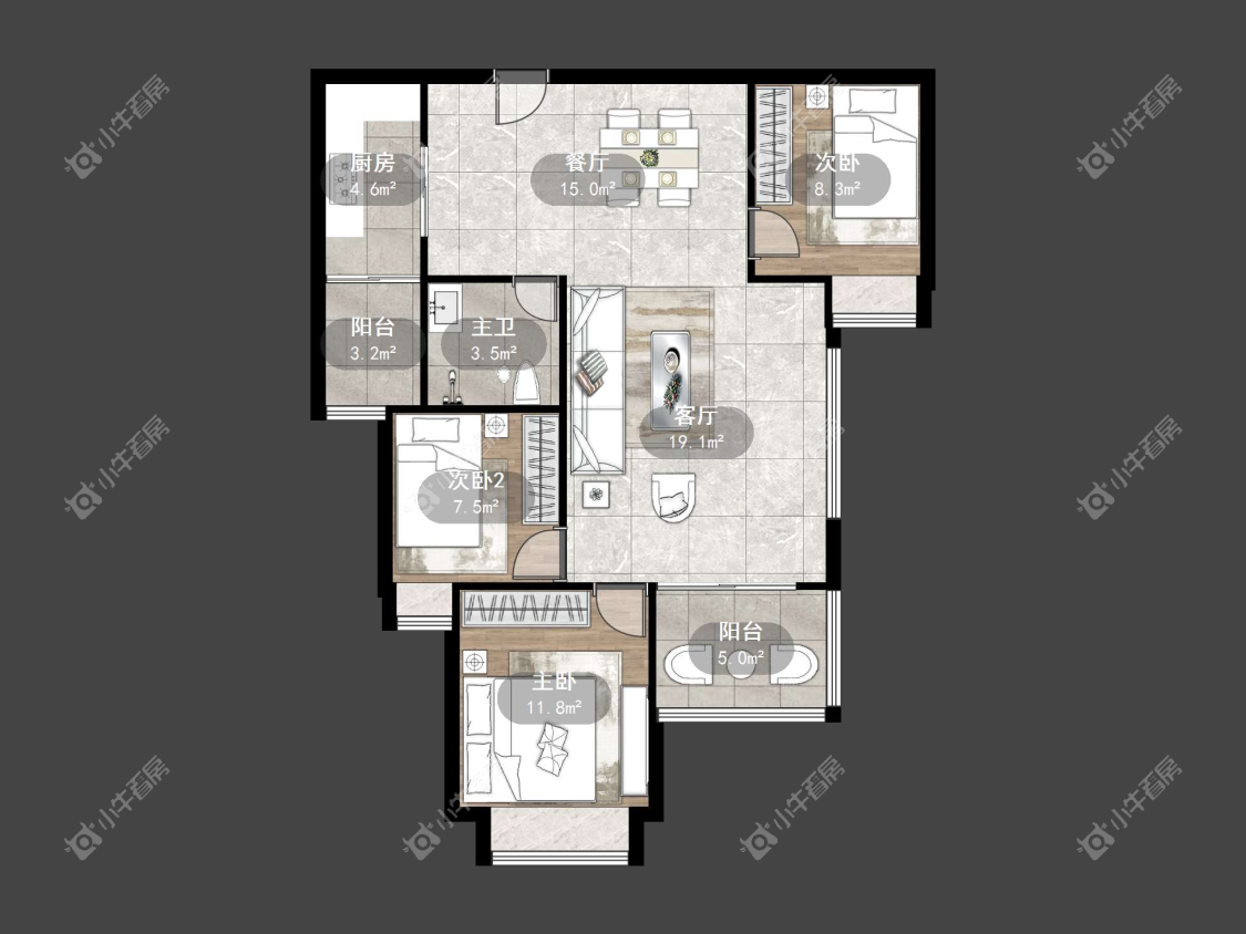 镇江恒大名都一期在售二手房源户型图_小牛看房