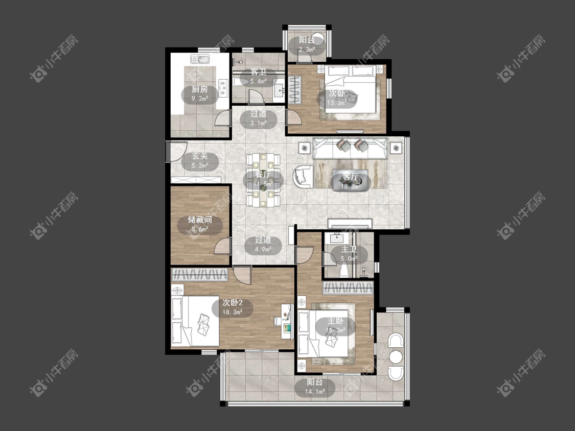 镇江天波城在售二手房源户型图_小牛看房