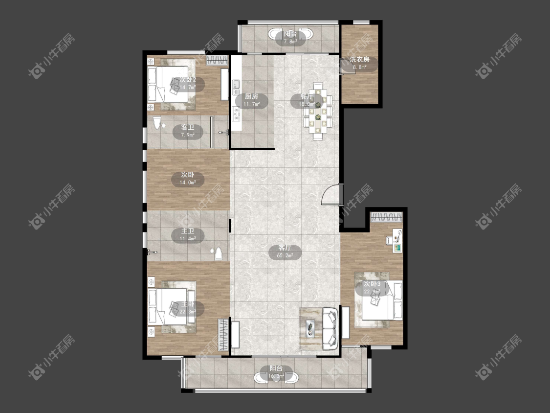 镇江天波城在售二手房源户型图_小牛看房