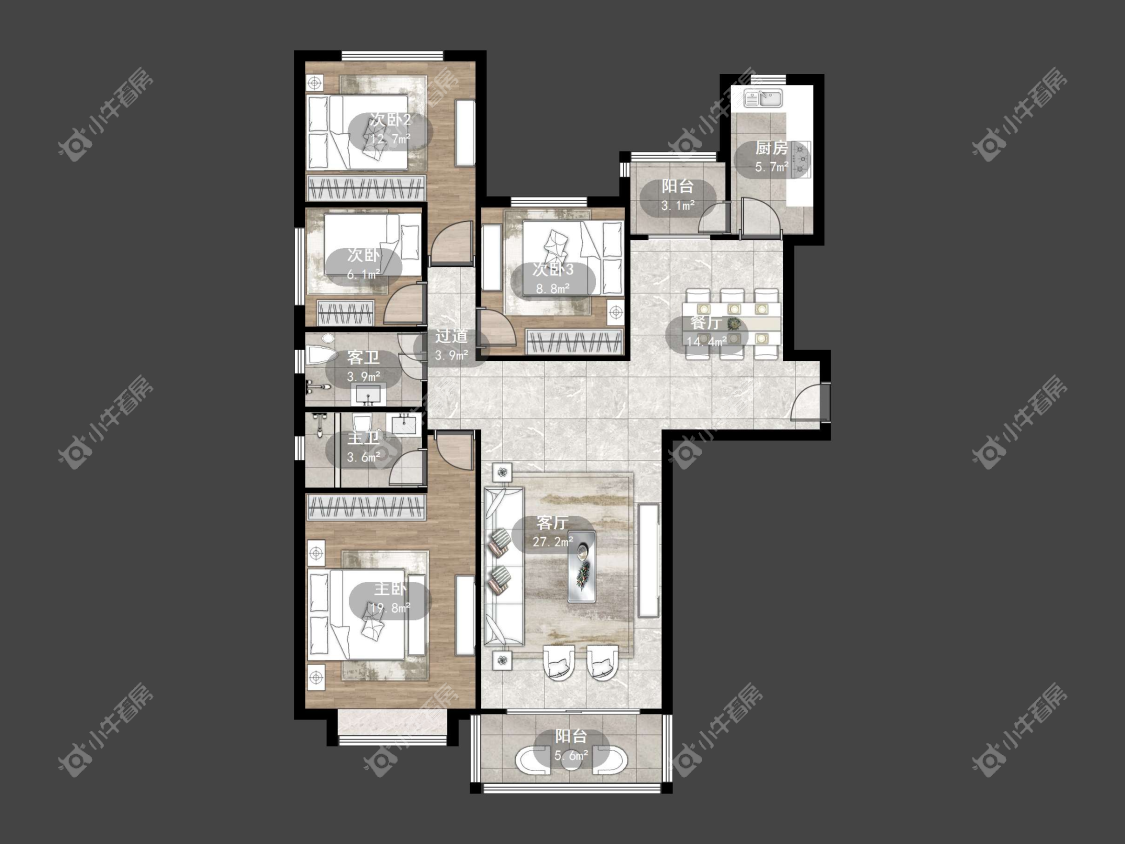 镇江恒大城在售二手房源户型图_小牛看房