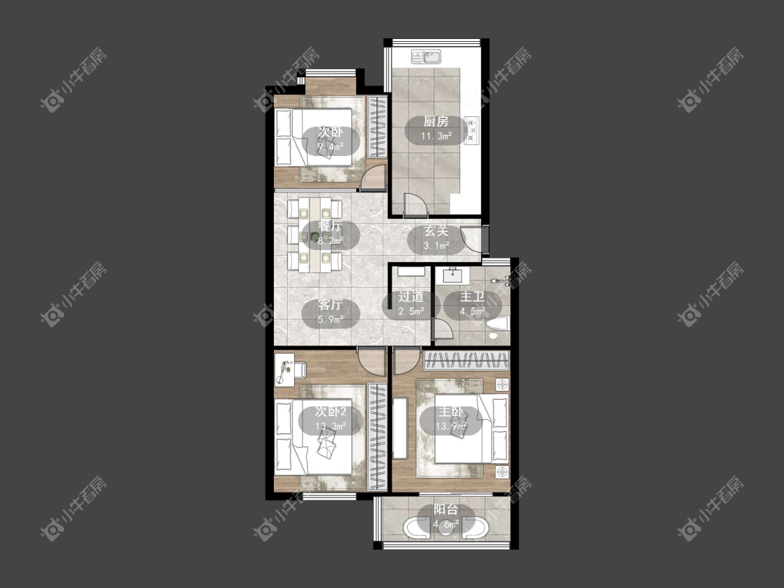 镇江兰信公寓在售二手房源户型图_小牛看房