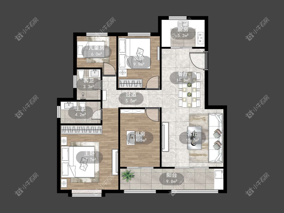 镇江中南君悦府中南一期在售二手房源户型图_小牛看房