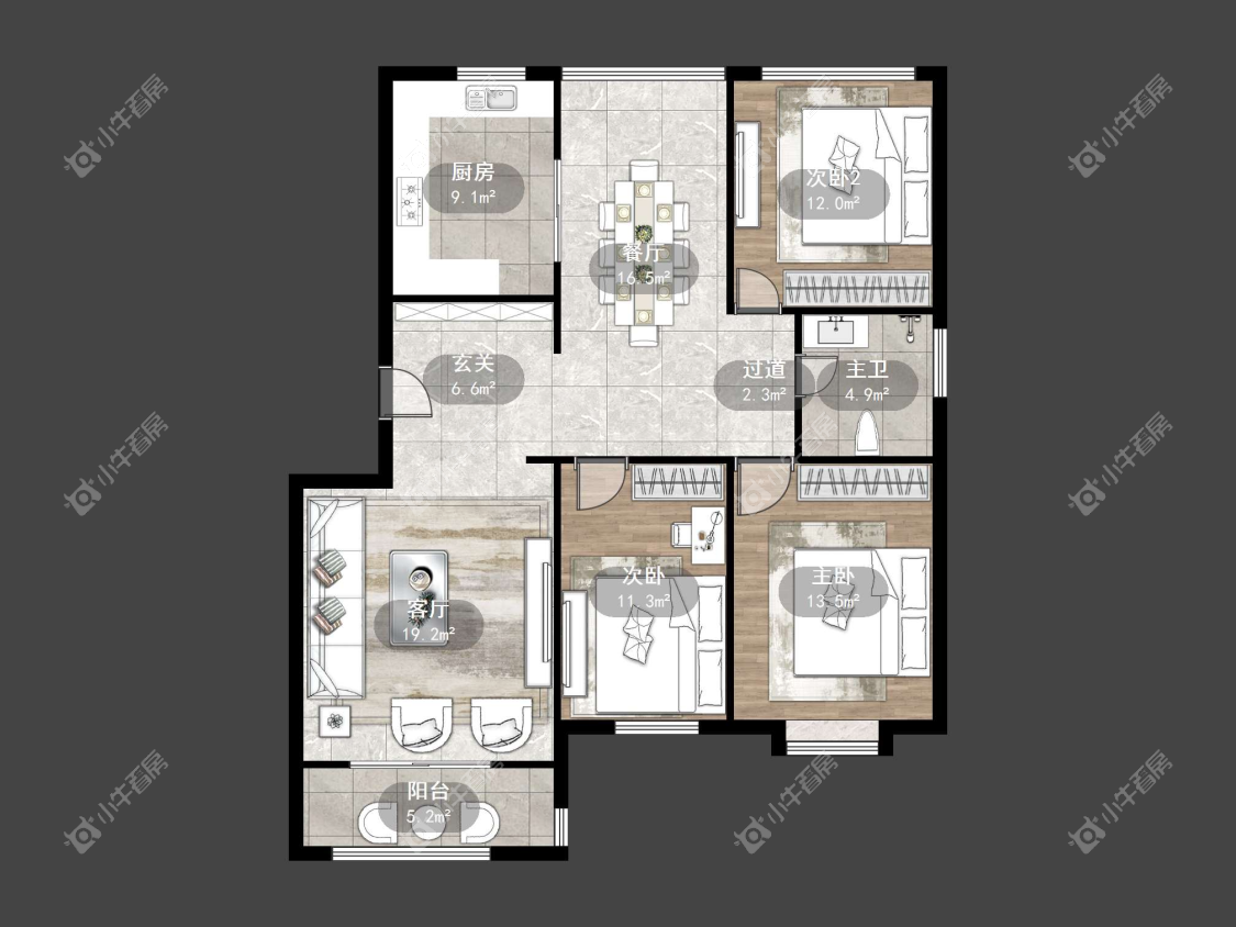 镇江欧洲城在售二手房源户型图_小牛看房