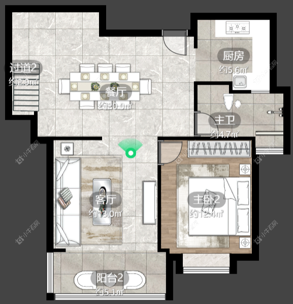 镇江天波城在售二手房源户型图_小牛看房