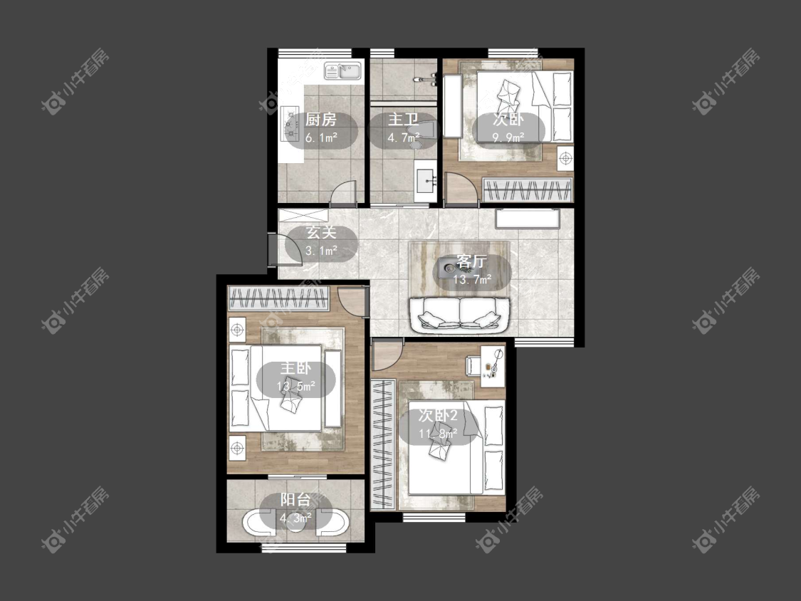 镇江华南新村在售二手房源户型图_小牛看房