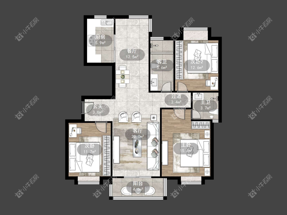 镇江江南人家在售二手房源户型图_小牛看房