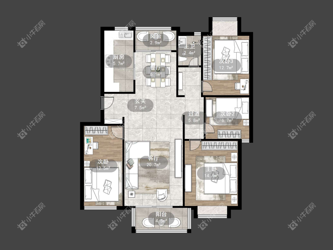 镇江练湖新城在售二手房源户型图_小牛看房