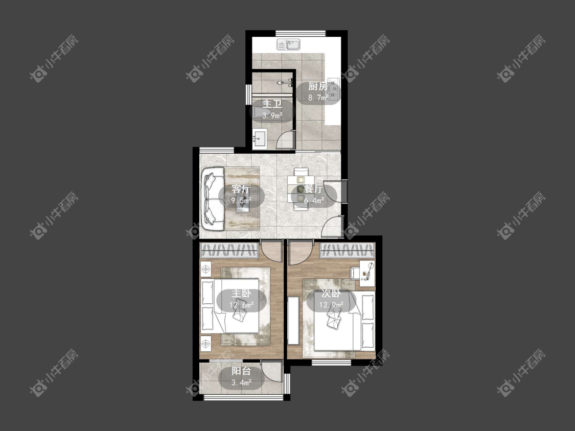镇江台阳小区在售二手房源户型图_小牛看房