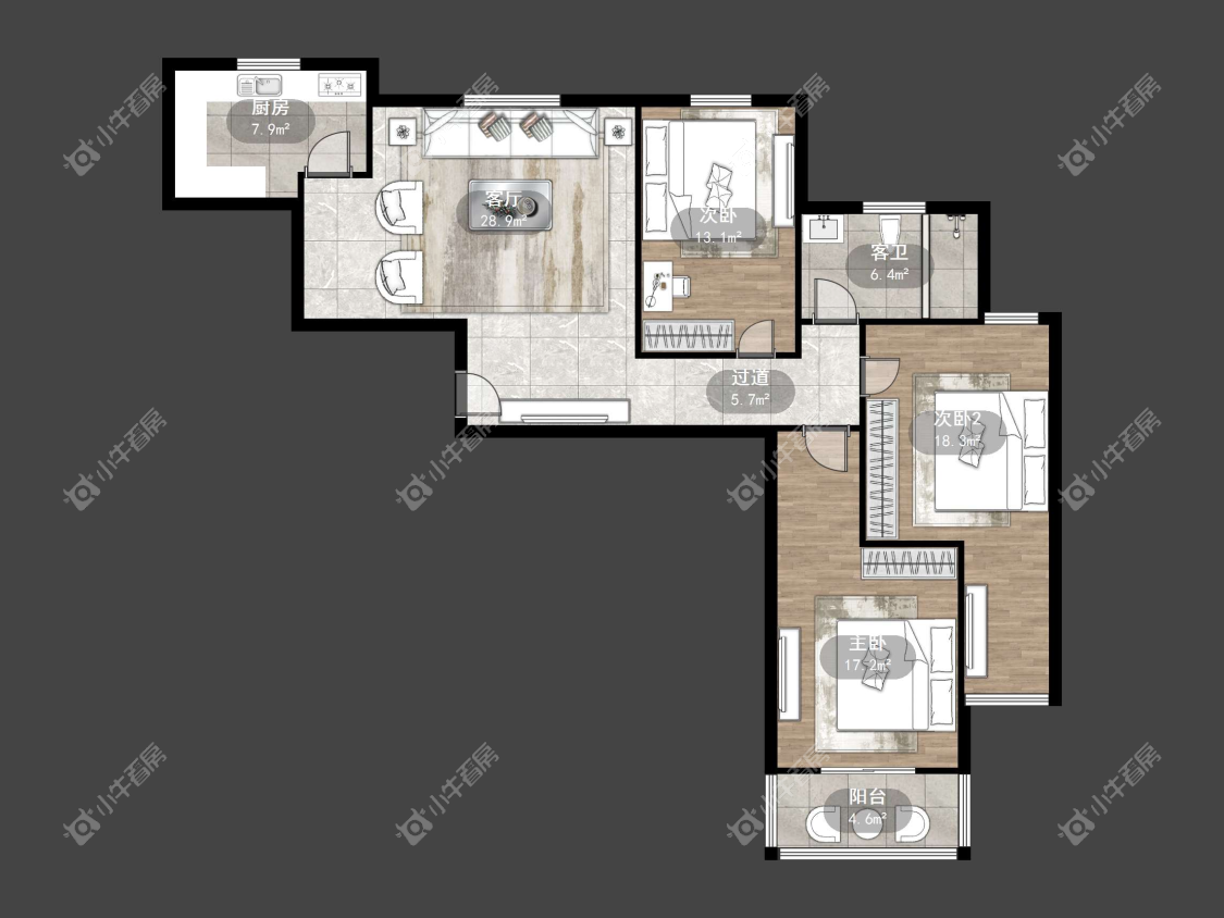 镇江东南新城在售二手房源户型图_小牛看房