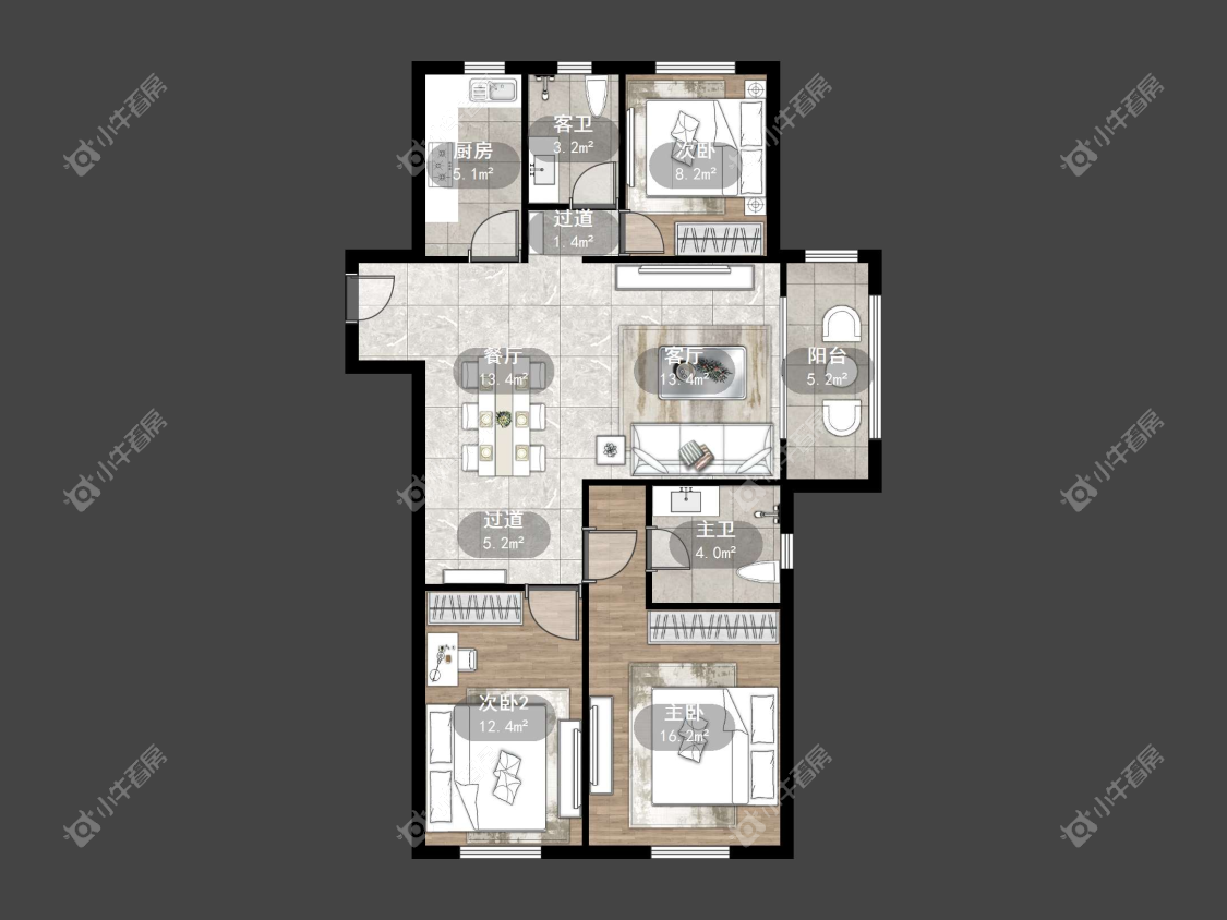 镇江吾悦华府（丹阳）在售二手房源户型图_小牛看房