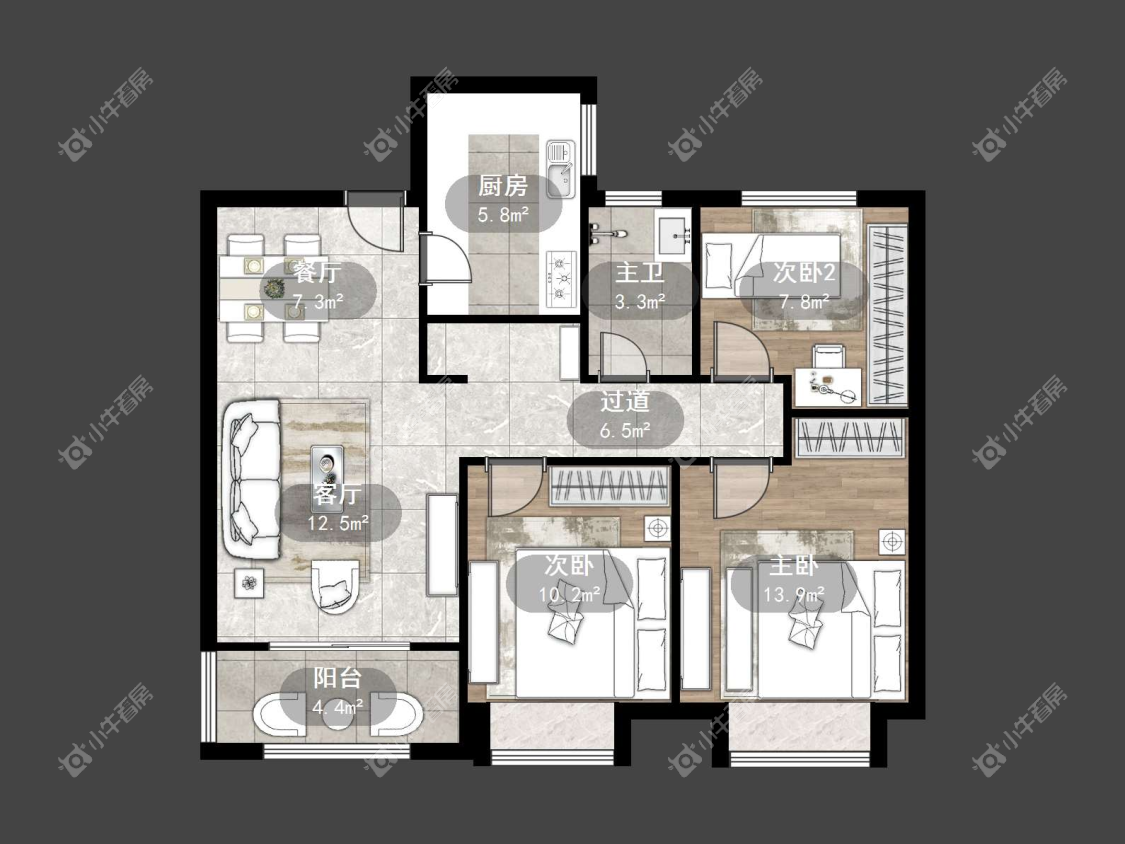 镇江爱家尚城在售二手房源户型图_小牛看房