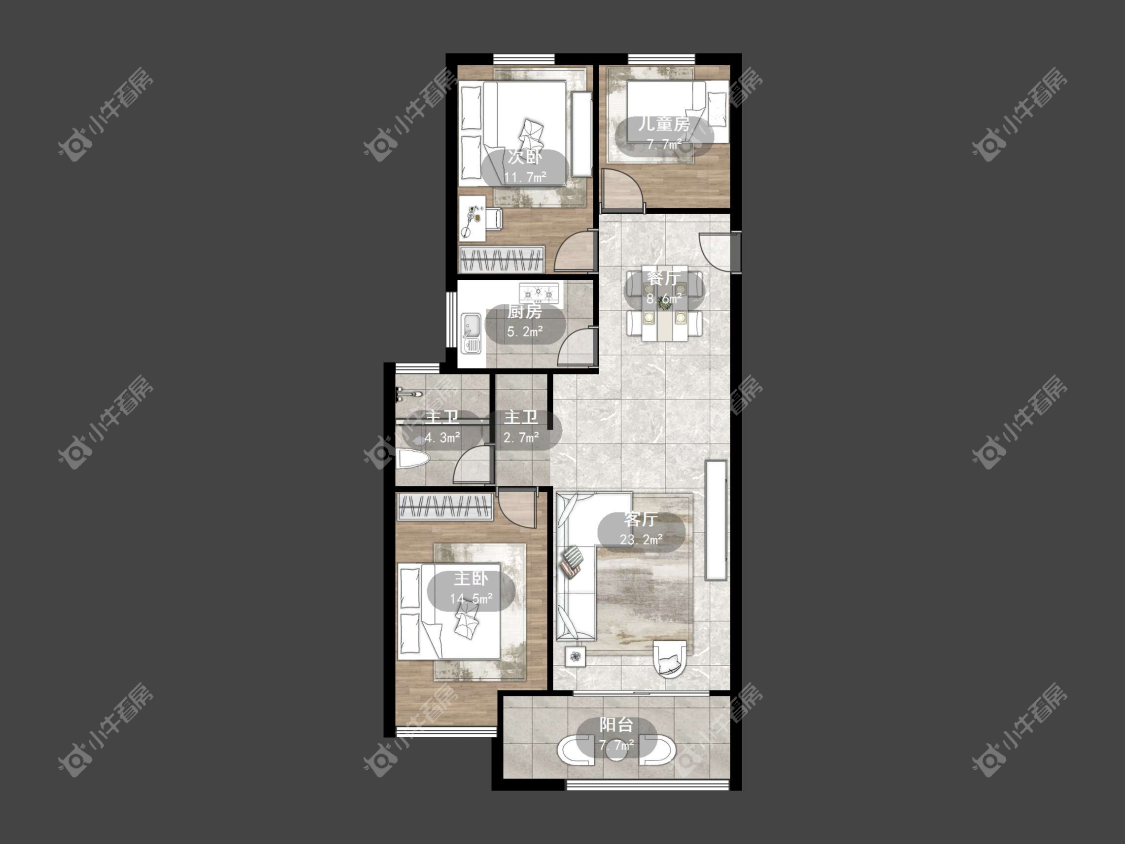 镇江华都幸福里在售二手房源户型图_小牛看房