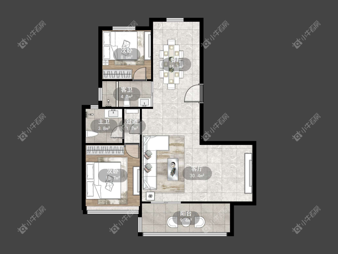 镇江朗香园在售二手房源户型图_小牛看房