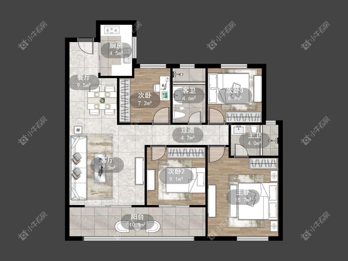 镇江中南熙悦城中南二期在售二手房源户型图_小牛看房