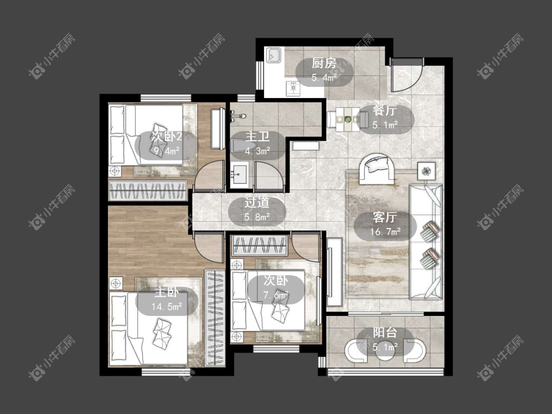 镇江佳景天城在售二手房源户型图_小牛看房