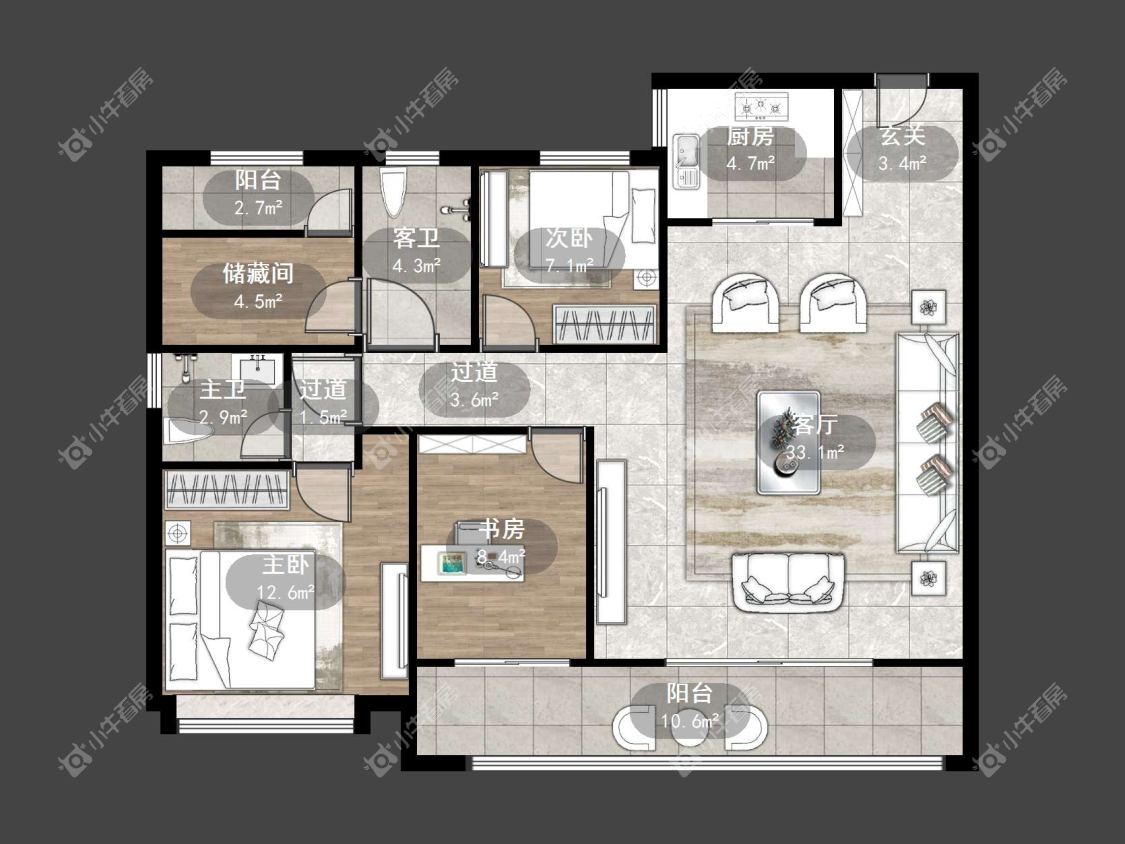 镇江远洋心里在售二手房源户型图_小牛看房