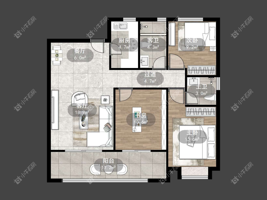 镇江信达香堤国际在售二手房源户型图_小牛看房
