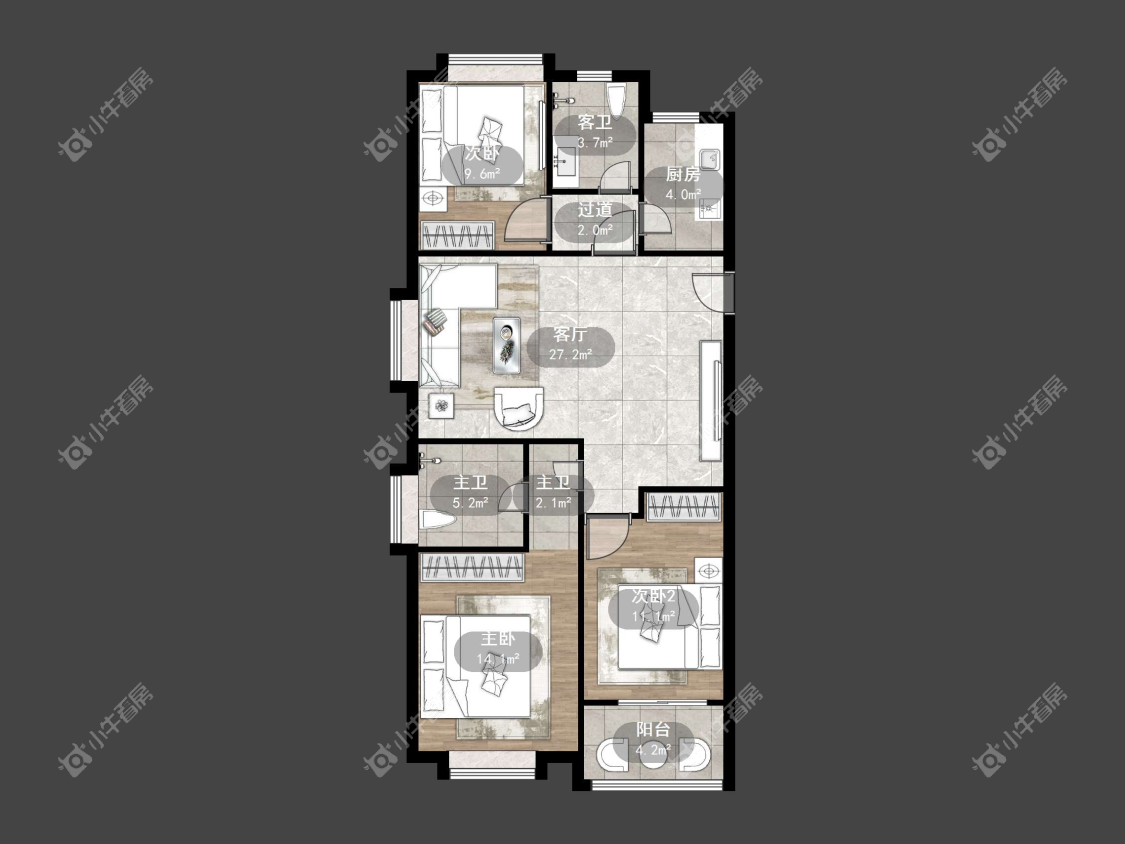 镇江荣城国际一期在售二手房源户型图_小牛看房