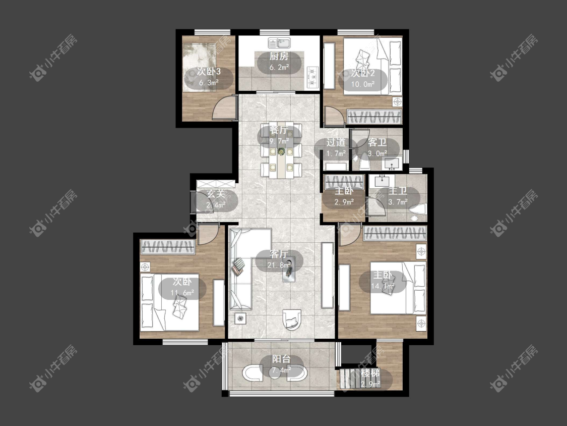 镇江天颐城在售二手房源户型图_小牛看房