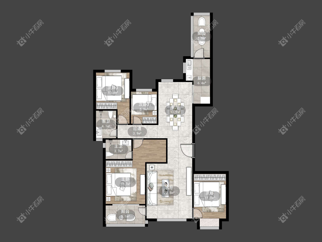 镇江恒大名都二三期在售二手房源户型图_小牛看房
