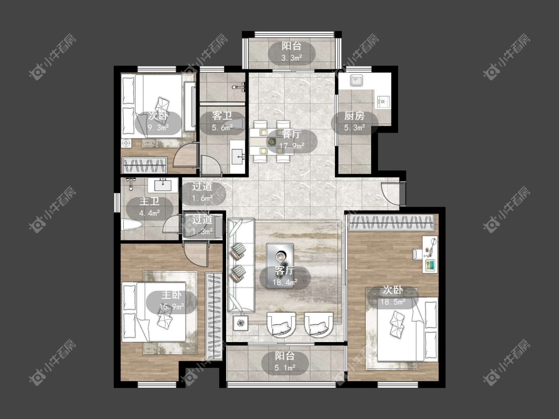 镇江河阳新城在售二手房源户型图_小牛看房