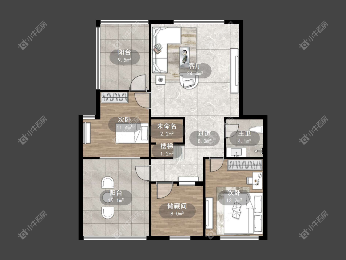 镇江天波城在售二手房源户型图_小牛看房