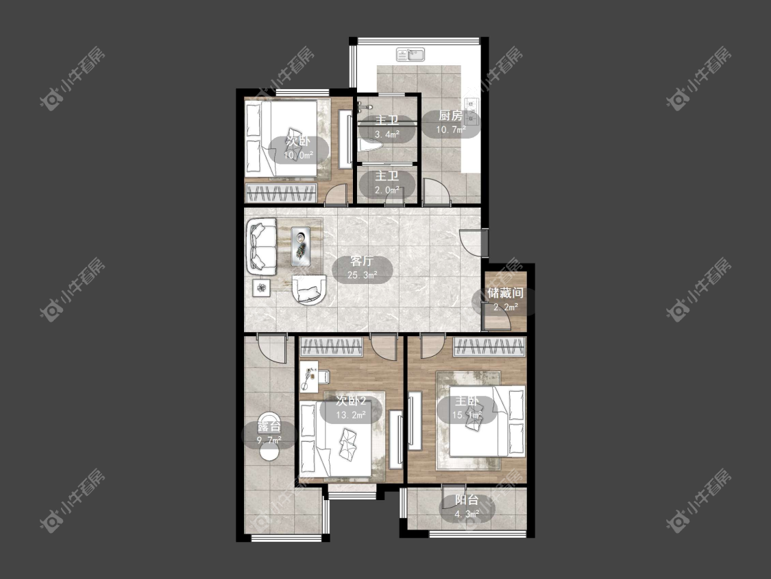 镇江紫荆花园在售二手房源户型图_小牛看房