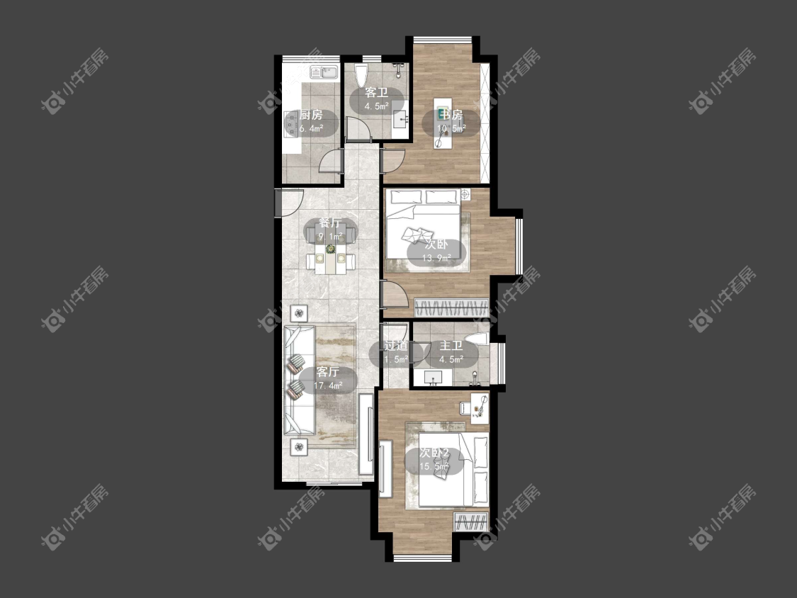 镇江荣城国际一期在售二手房源户型图_小牛看房