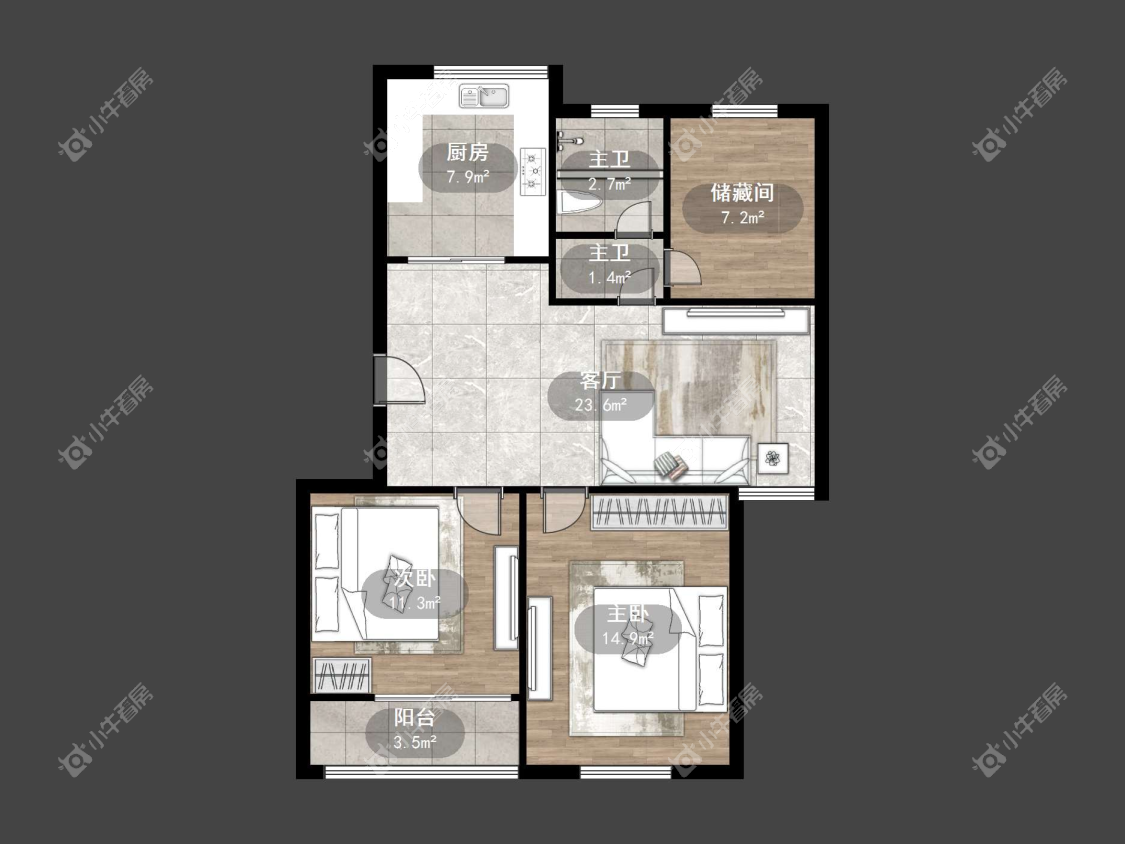 镇江幸福小区在售二手房源户型图_小牛看房