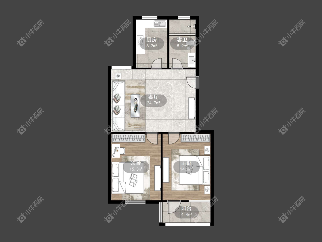 镇江万善园二村在售二手房源户型图_小牛看房
