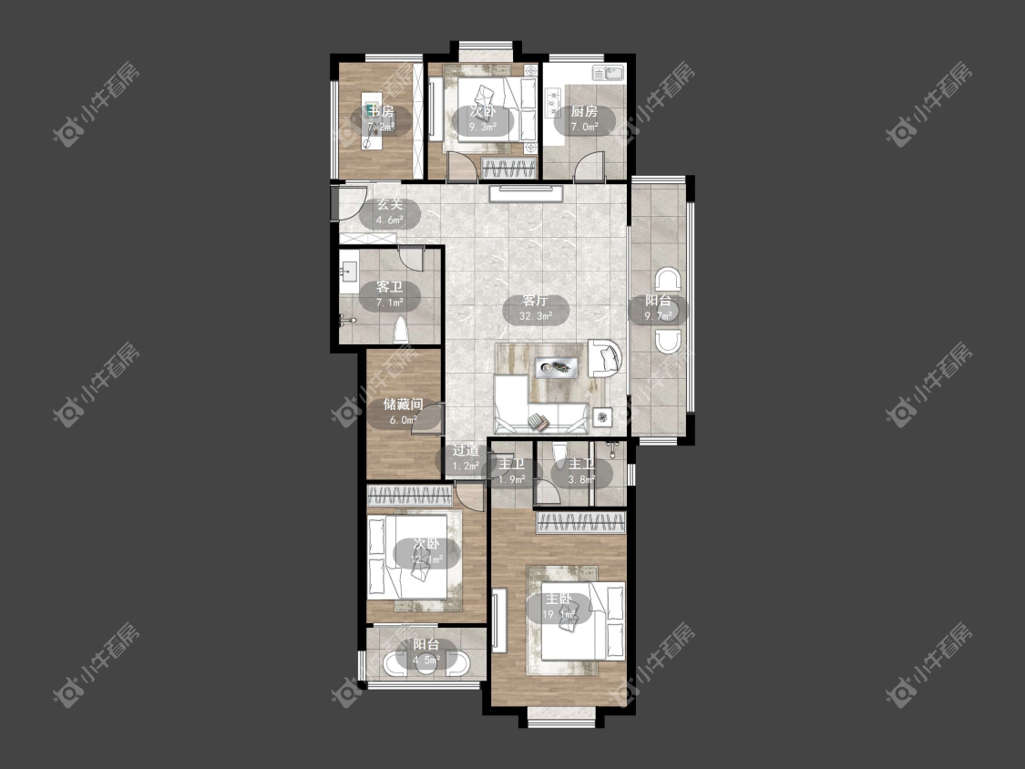 镇江大亚第一城在售二手房源户型图_小牛看房