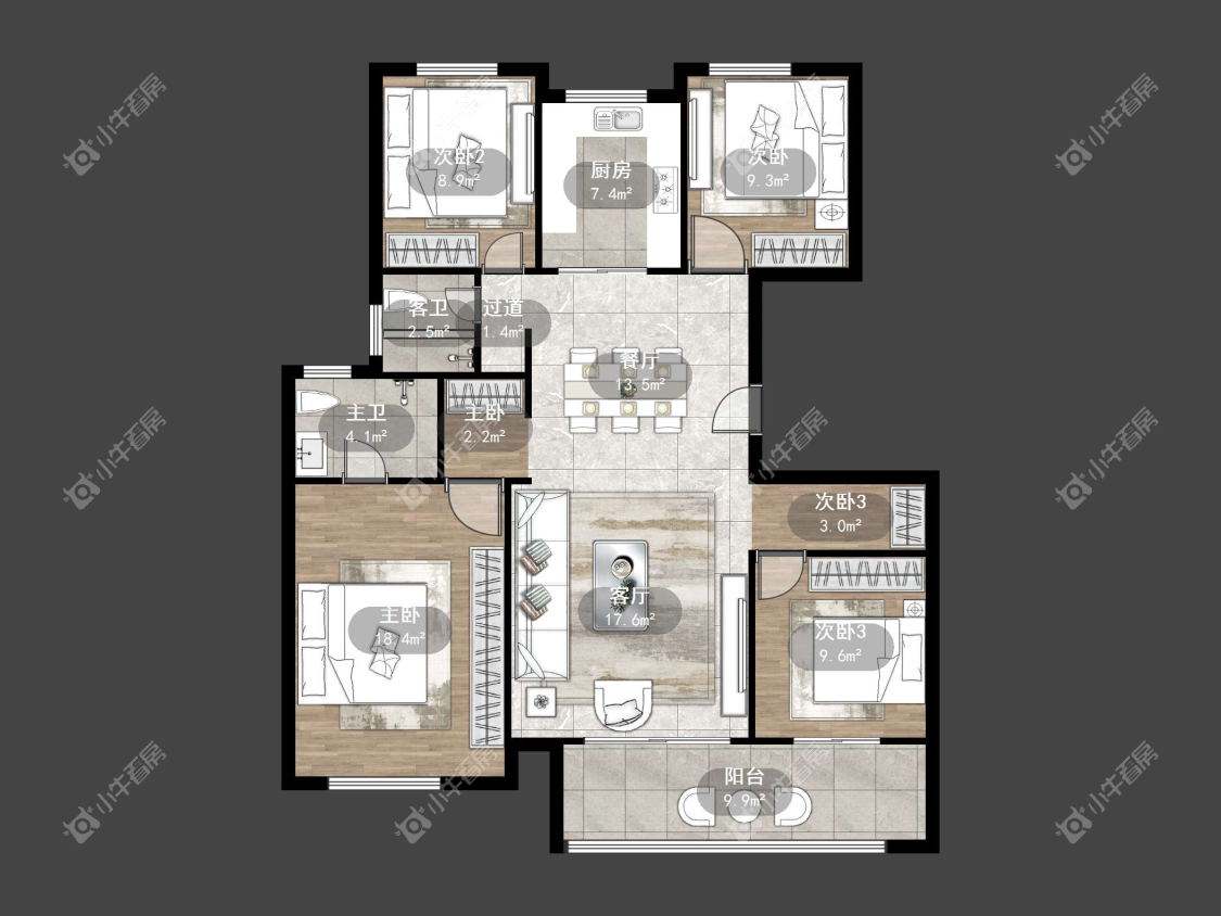 镇江中南熙悦城中南二期在售二手房源户型图_小牛看房