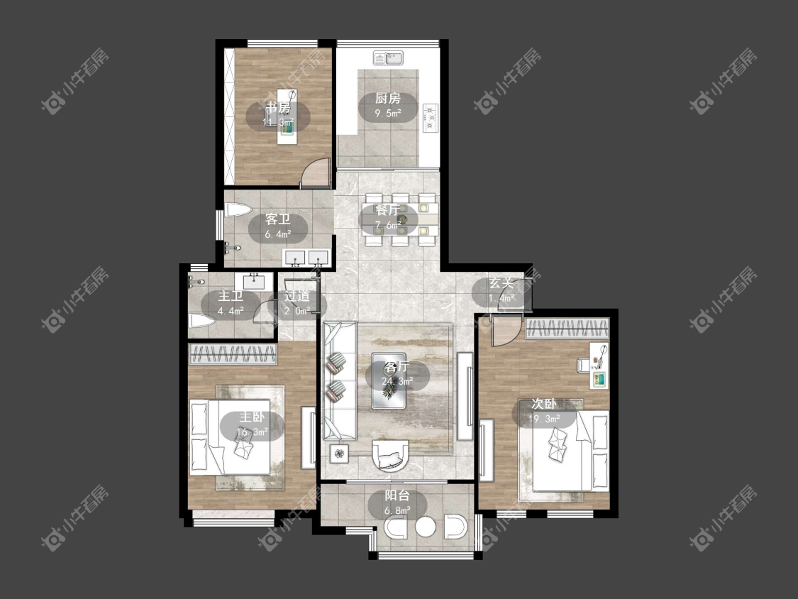 镇江锦轩华庭在售二手房源户型图_小牛看房