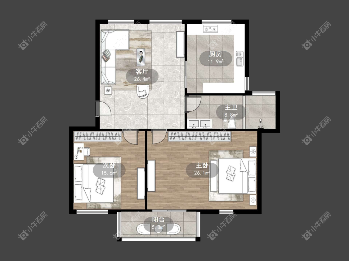 镇江碧水兰庭在售二手房源户型图_小牛看房