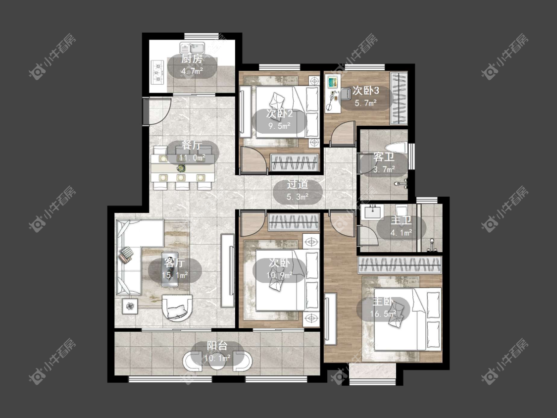 镇江中南君悦府中南一期在售二手房源户型图_小牛看房