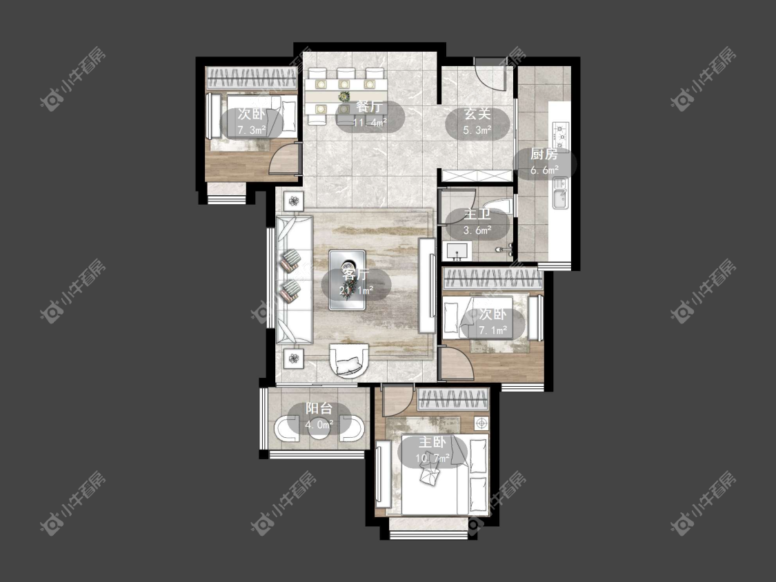 镇江恒大名都二三期在售二手房源户型图_小牛看房