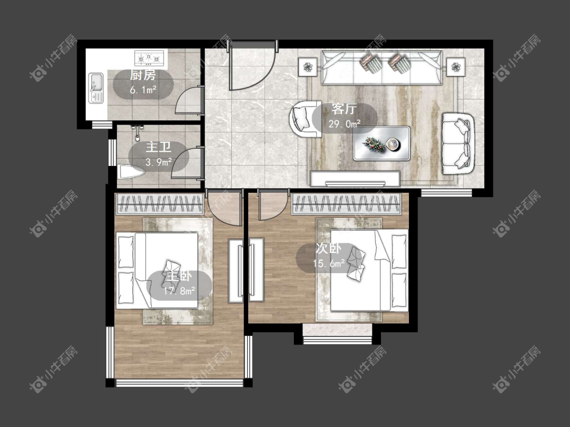 镇江南门花园在售二手房源户型图_小牛看房
