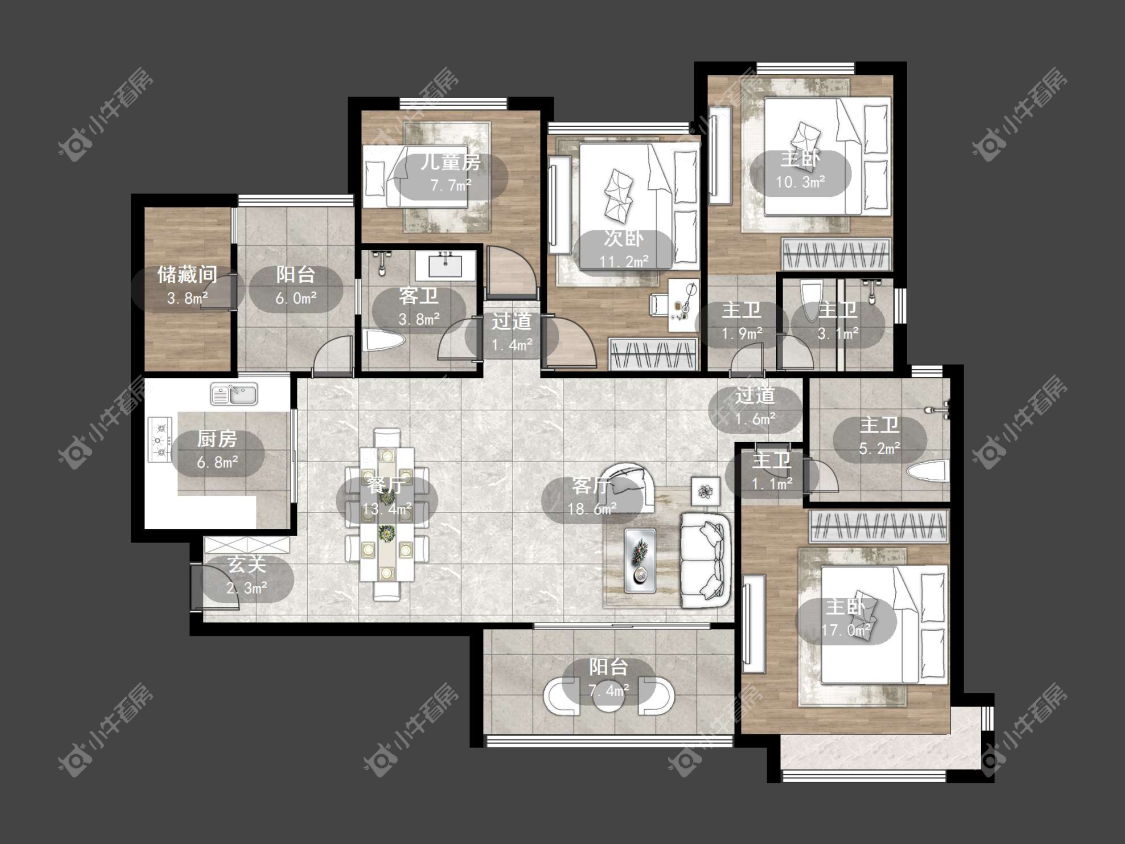 镇江恒大名都一期在售二手房源户型图_小牛看房