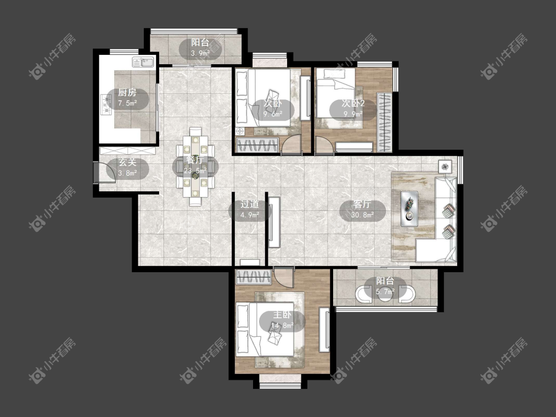 镇江练湖新城在售二手房源户型图_小牛看房