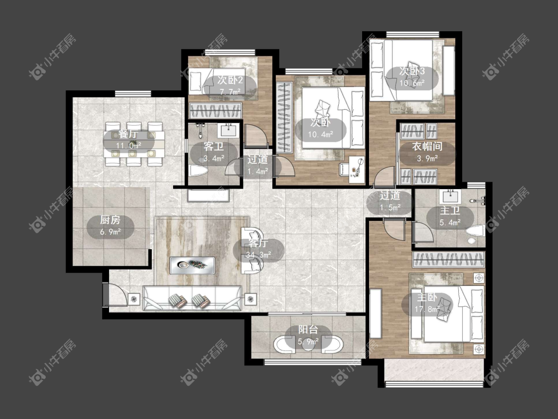 镇江恒大名都一期在售二手房源户型图_小牛看房