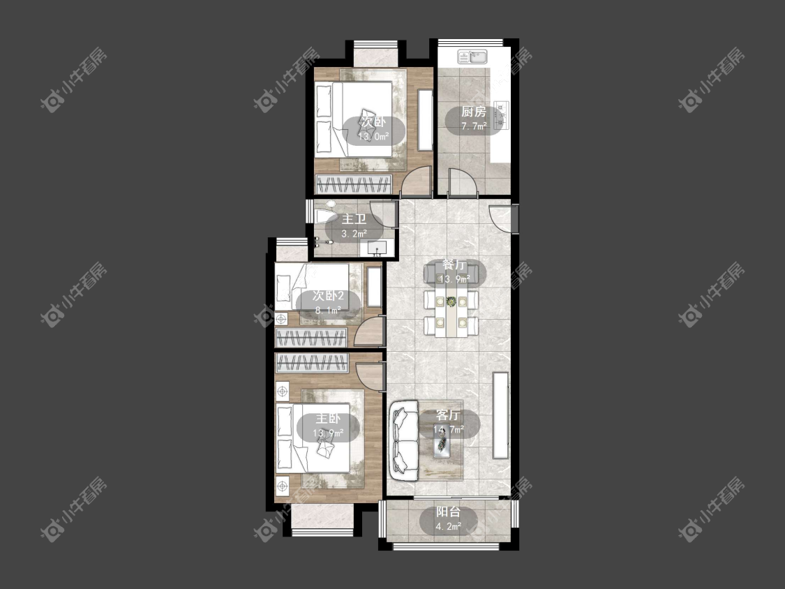 镇江荣城国际一期在售二手房源户型图_小牛看房