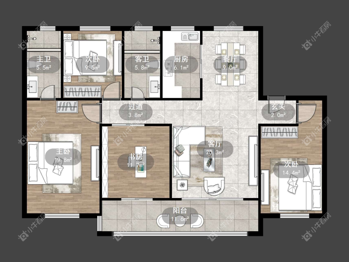 镇江悦河印象在售二手房源户型图_小牛看房