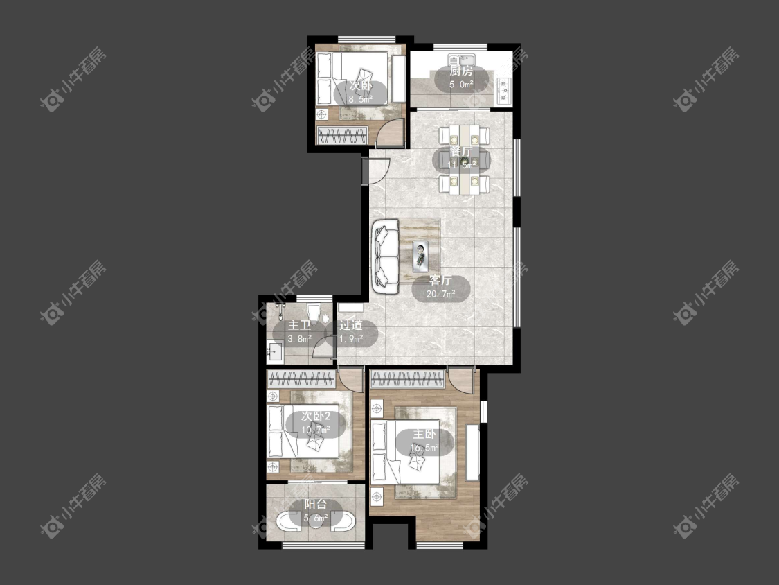 镇江昆仑华府在售二手房源户型图_小牛看房