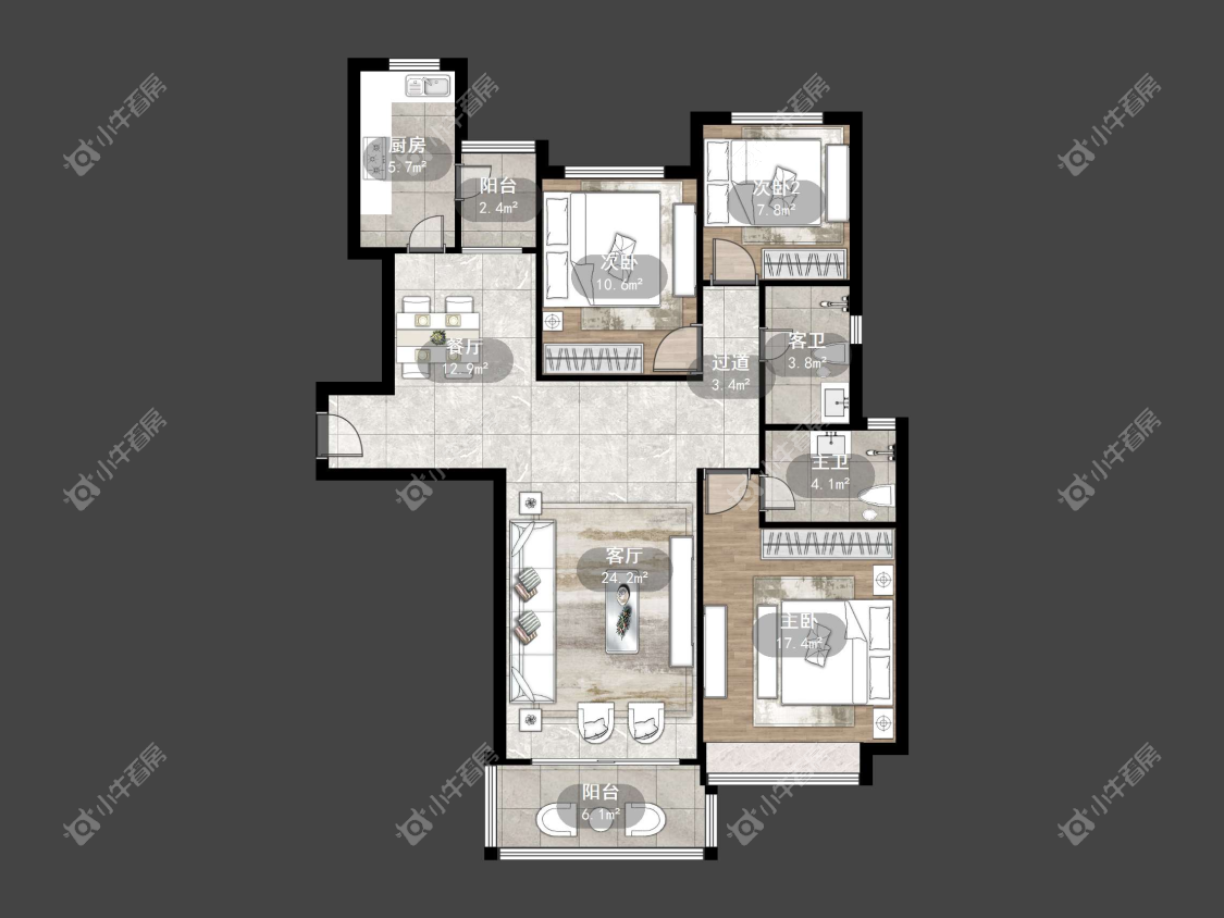 镇江恒大城在售二手房源户型图_小牛看房