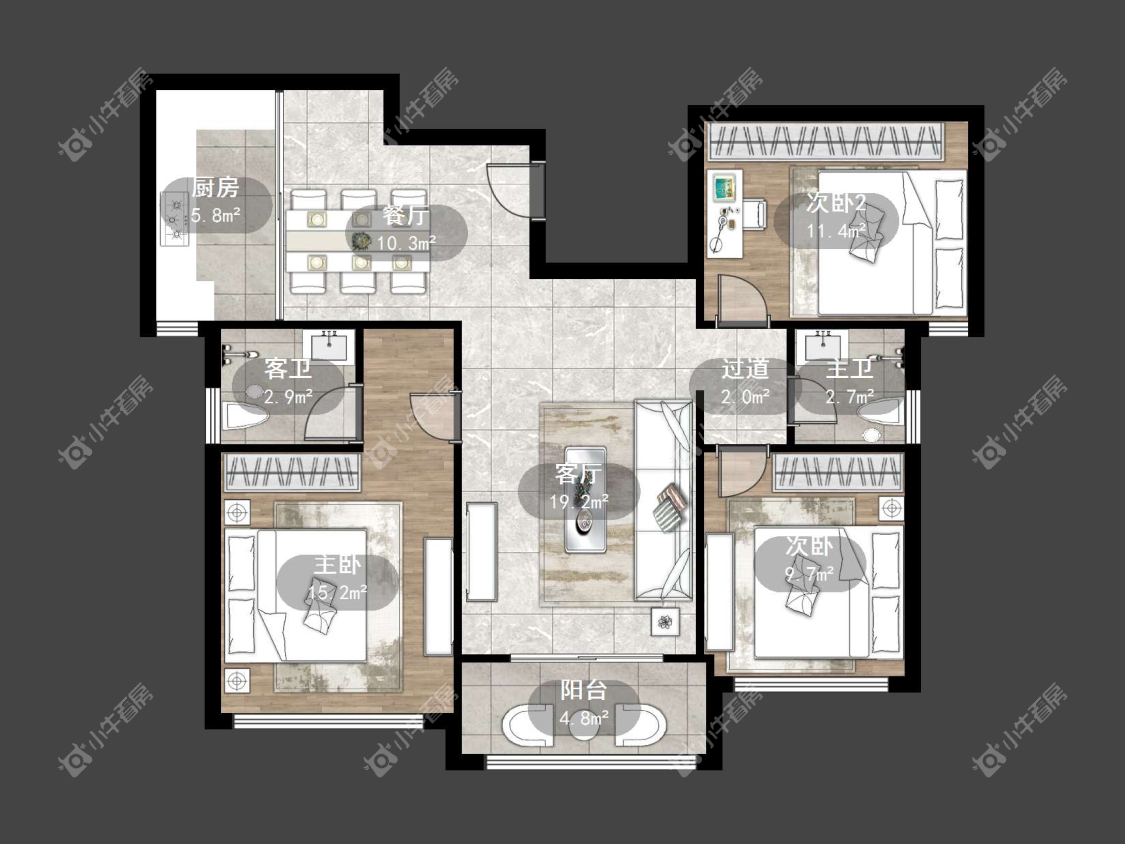 镇江澳都花城在售二手房源户型图_小牛看房