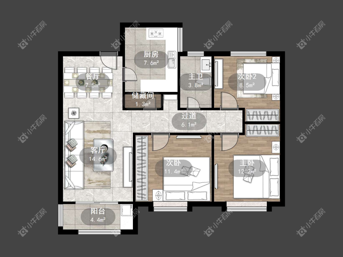 镇江爱家尚城在售二手房源户型图_小牛看房