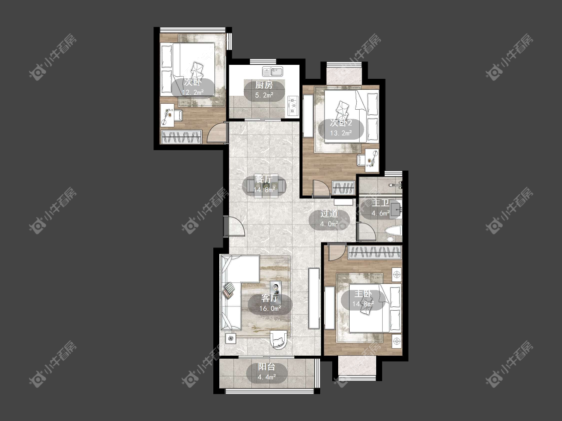 镇江锦尚名都在售二手房源户型图_小牛看房
