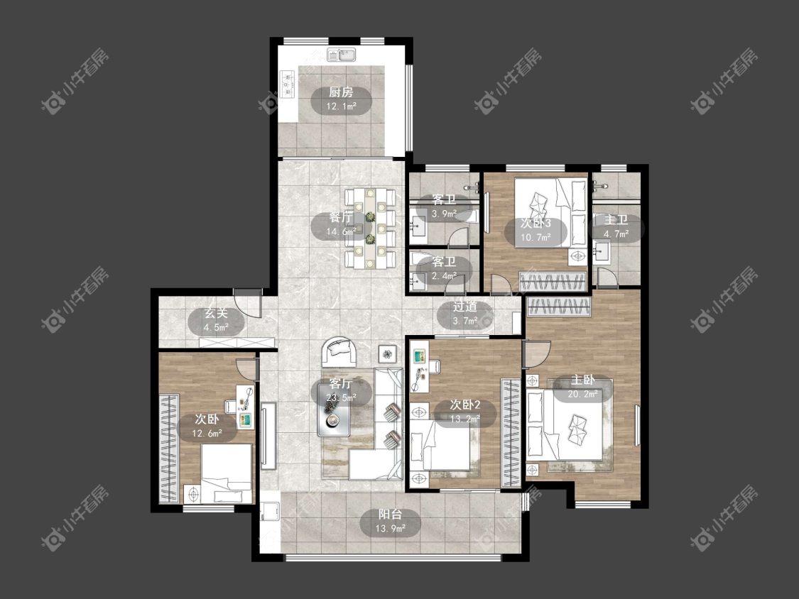 镇江汇金天地在售二手房源户型图_小牛看房